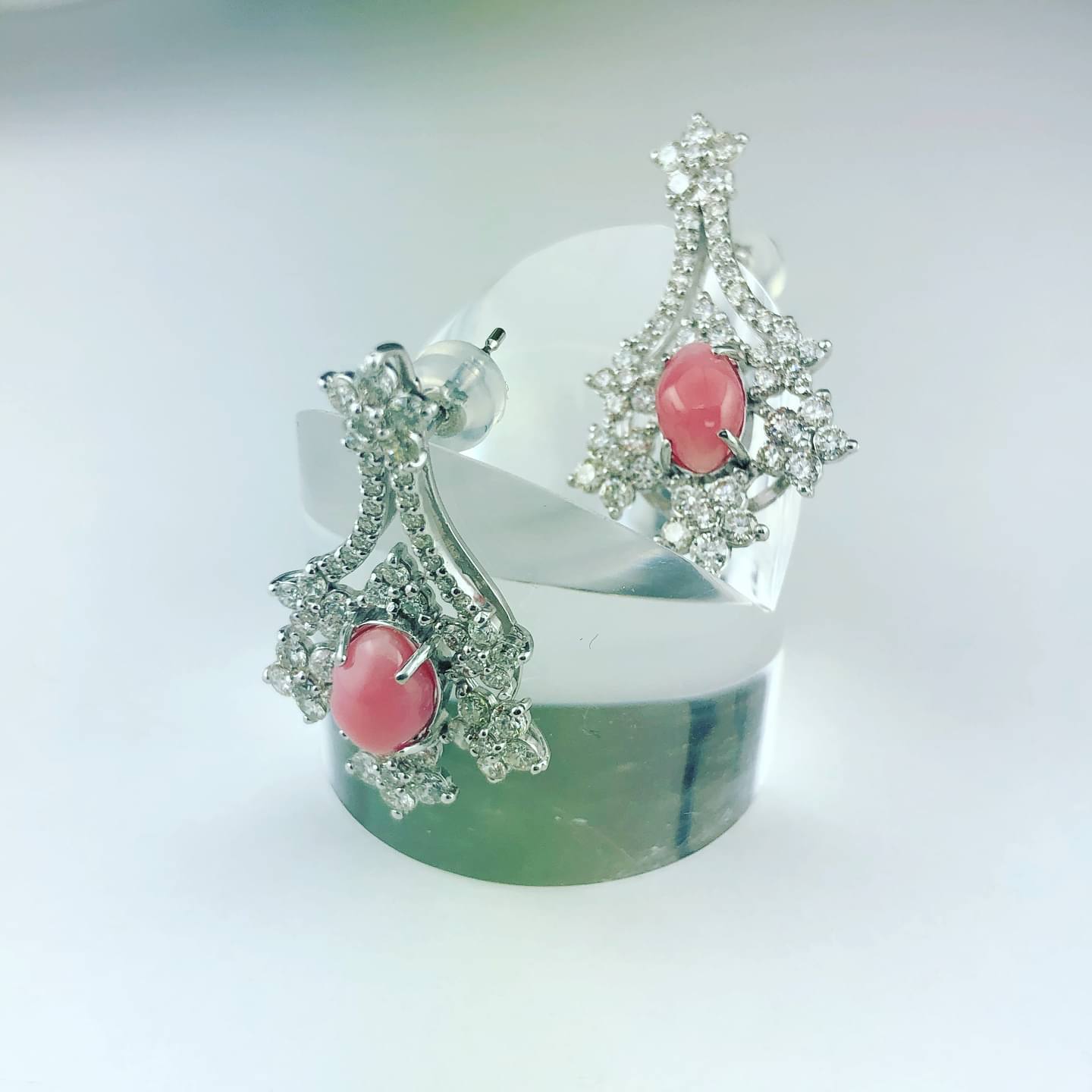 0.35 片方売り Pt900 プラチナ パール/ダイヤモンド デザイン ピアス 