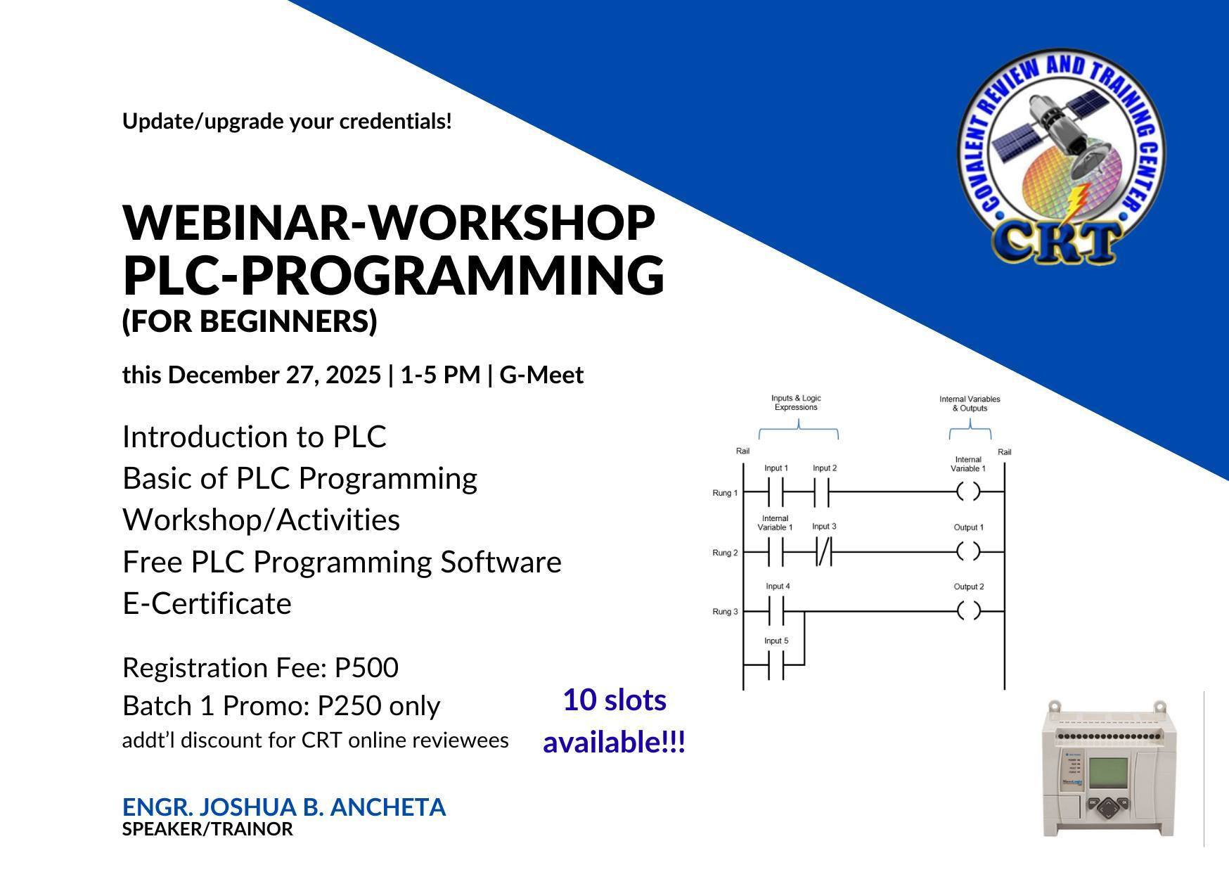 Covalent - Time to upgrade your credentials! Webinar-Workshop in PLC ...