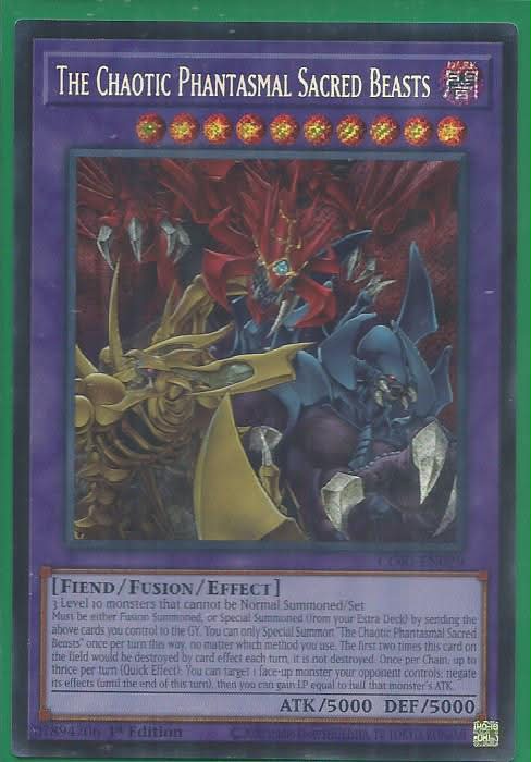 yugioh sacred beasts fusion card GX Legendary Collection 2 Single Ultra Rare Set of the 3 Beast Cards Uria, Hamon Raviel Features the powerful Sacred Beasts cards from YuGiOh Chaos Origins set. 11 New: Sacred Beast cards