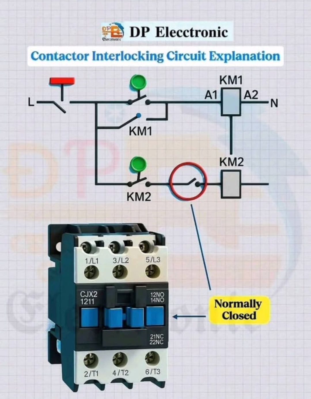 ملتقى خبراء PLC | Explanation of the contactor interlocking (locking ...