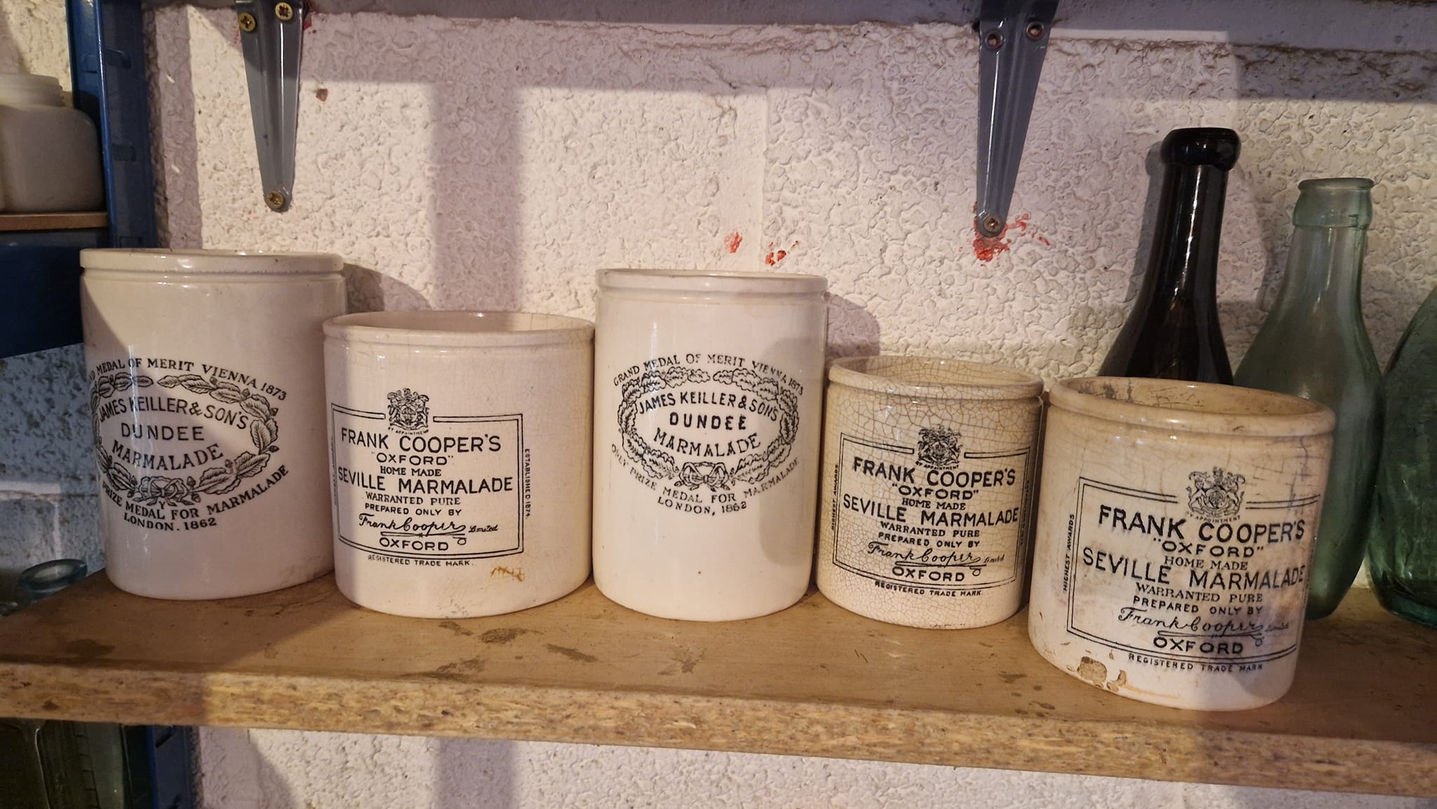 Frank Cooper marmalade variations on the large pots, the Coates of