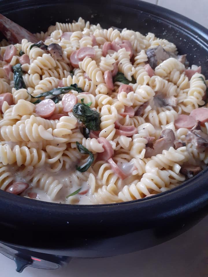 Spiral Carbonara With Sausage Ciken Dari Dapur Yanee Facebook