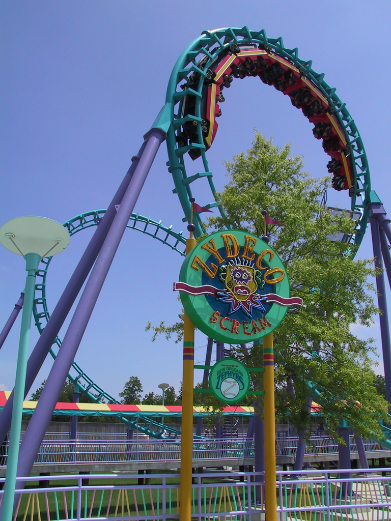 Zydeco Scream roller coaster at Six Flags New Orleans