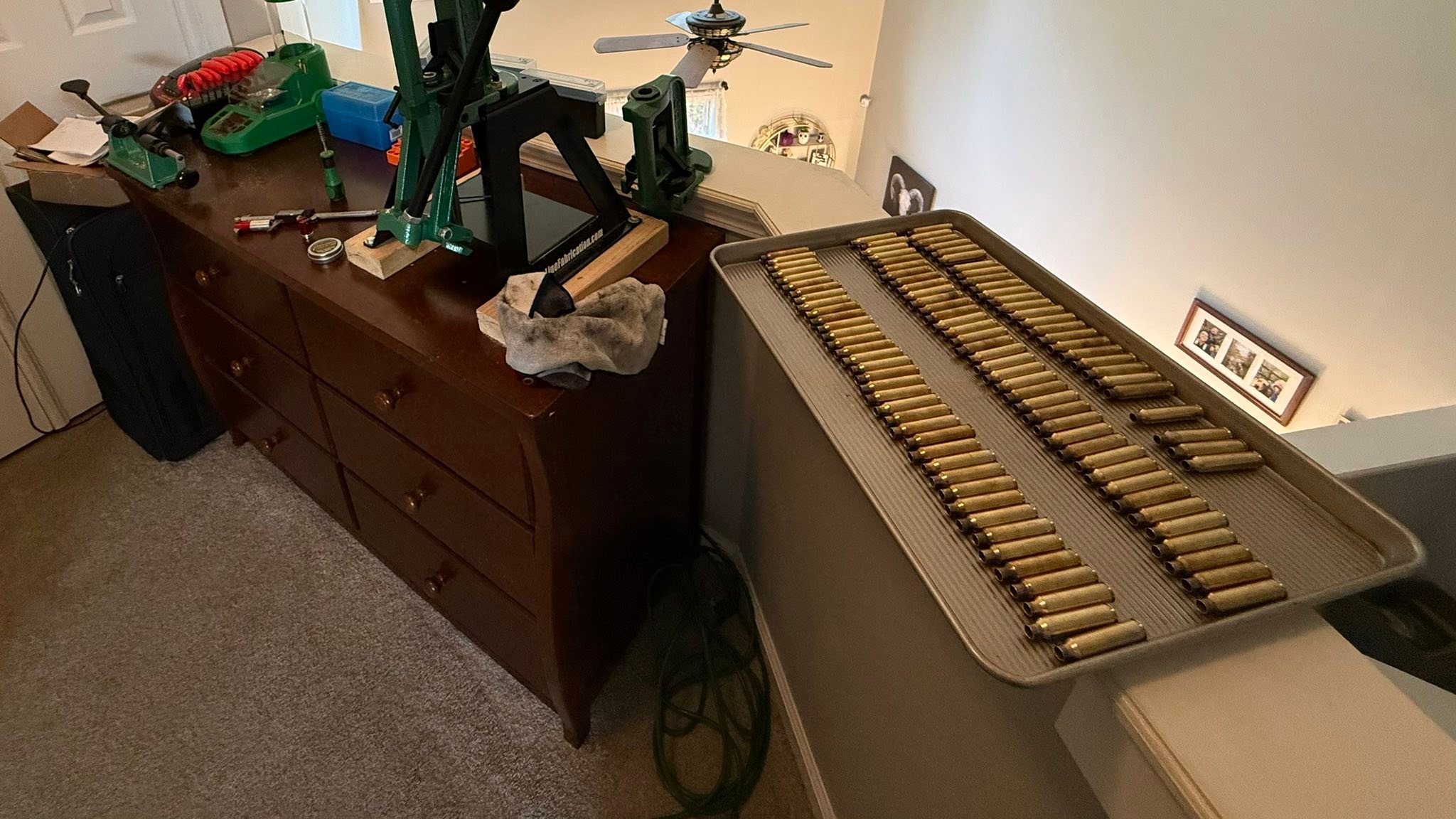 Always relaxing to me to reload. And yes I use a dresser as my
