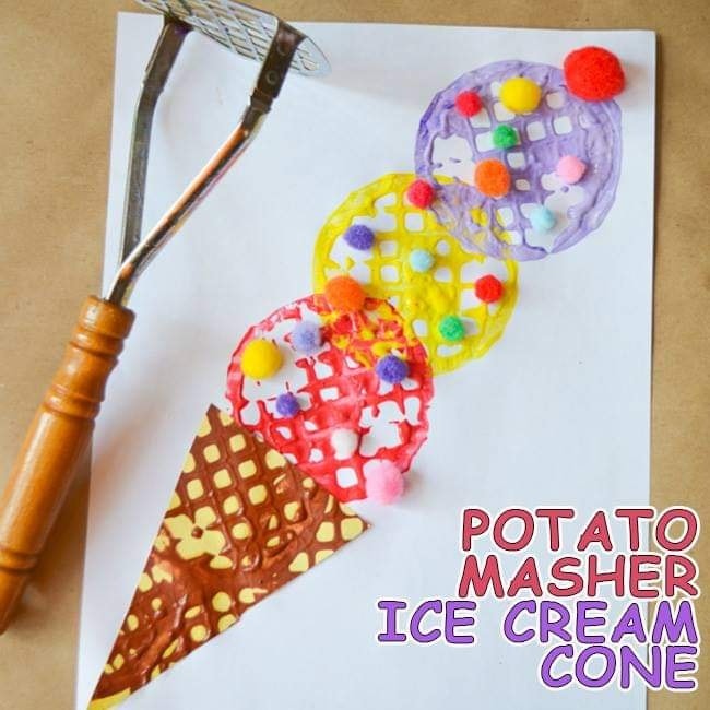 Potato Masher Ice Cream Cone Craft - Fun end of summer kids craft ...