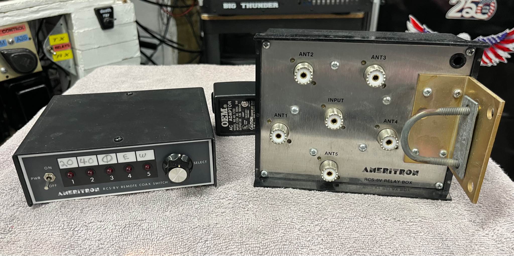 MFJ, RCS-8V remote antenna switch switches up to five antennas off