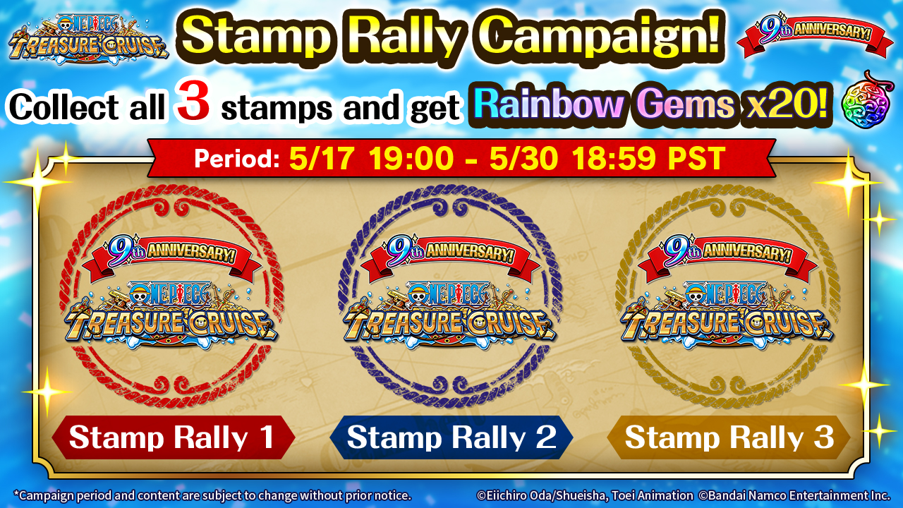 ONE PIECE TREASURE CRUISE - We reached all the Stamp Rally Campaign ...