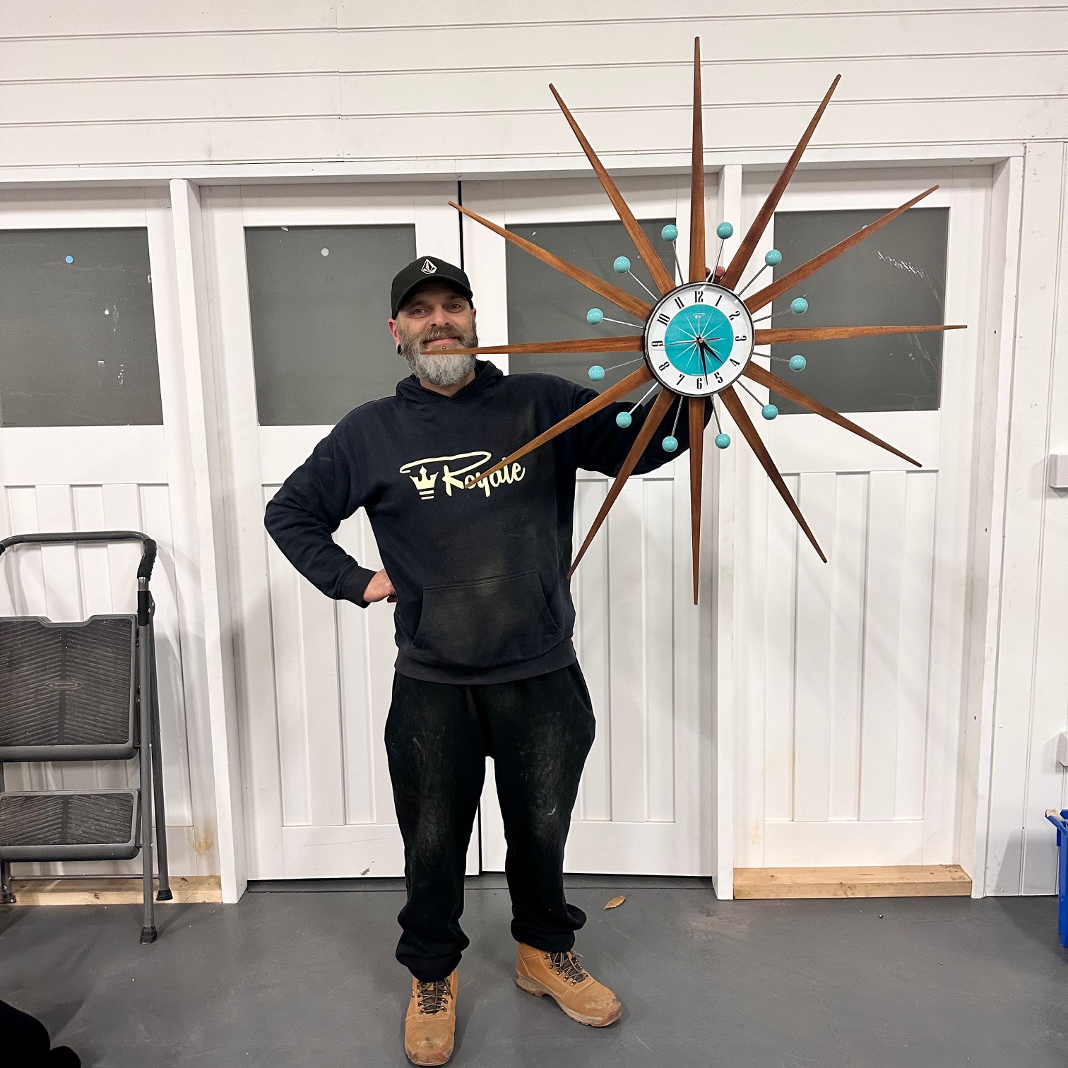 Where to find 1960s Anstey and Wilson teak star burst clock?