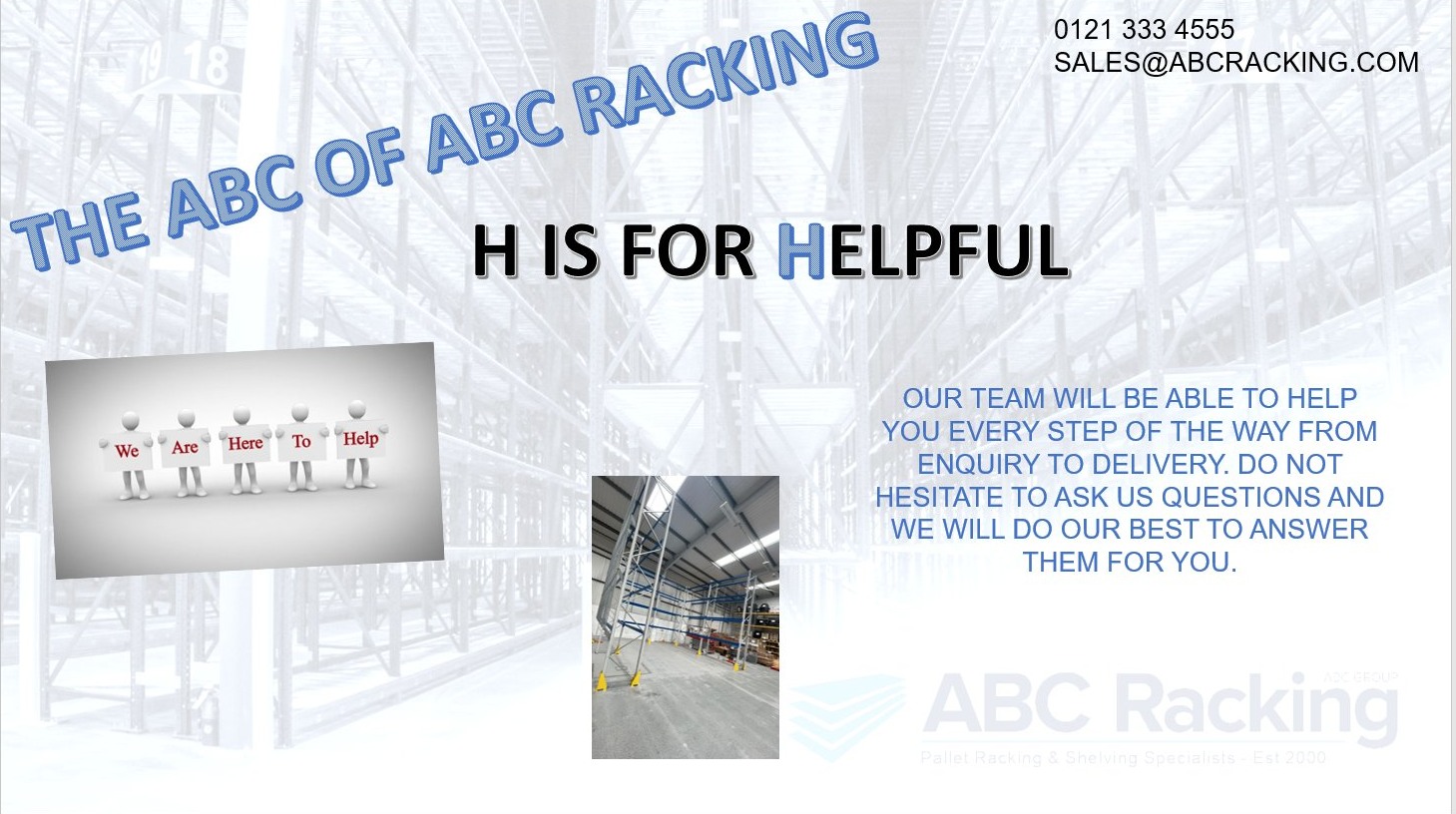 THE ABC OF ABC RACKING H IS... - ABC Racking UK Ltd