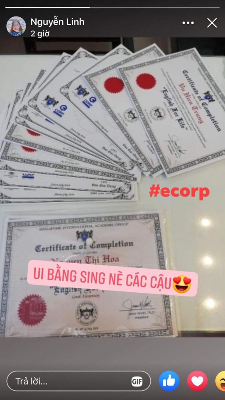 BẰNG CHỨNG NHẬN... - ECORP - IELTS & Giao tiếp 4 kỹ năng | Facebook