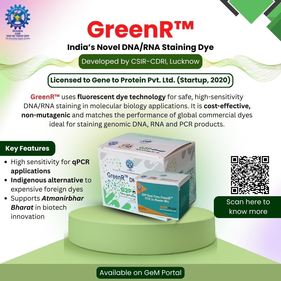 Csir Cdri - GreenR™ – India’s novel DNA/RNA staining dye... | Facebook