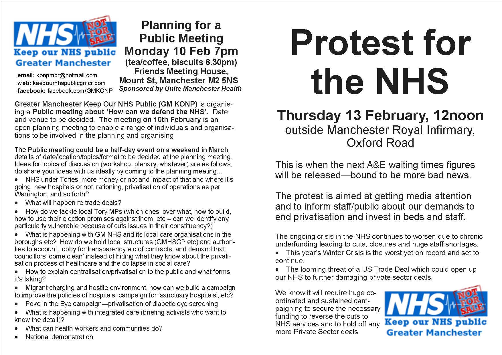 On Monday (10th)... - Greater Manchester Keep Our NHS Public