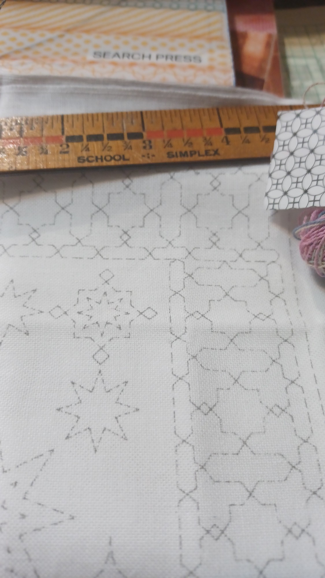 Sew Easy Sashiko Embroidery Ruler - Template For 4, 6, 8 Inch Straight Lines