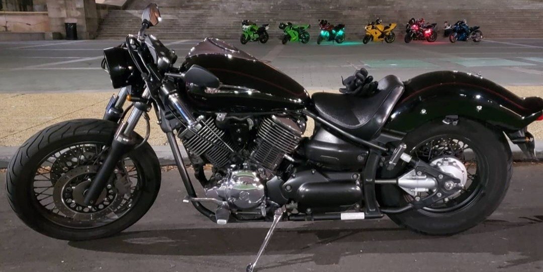 Black Metal Rear Fender Mudguard – Universal Fit For Yamaha V-Star 650, 1100, 1300 (Check Size)
