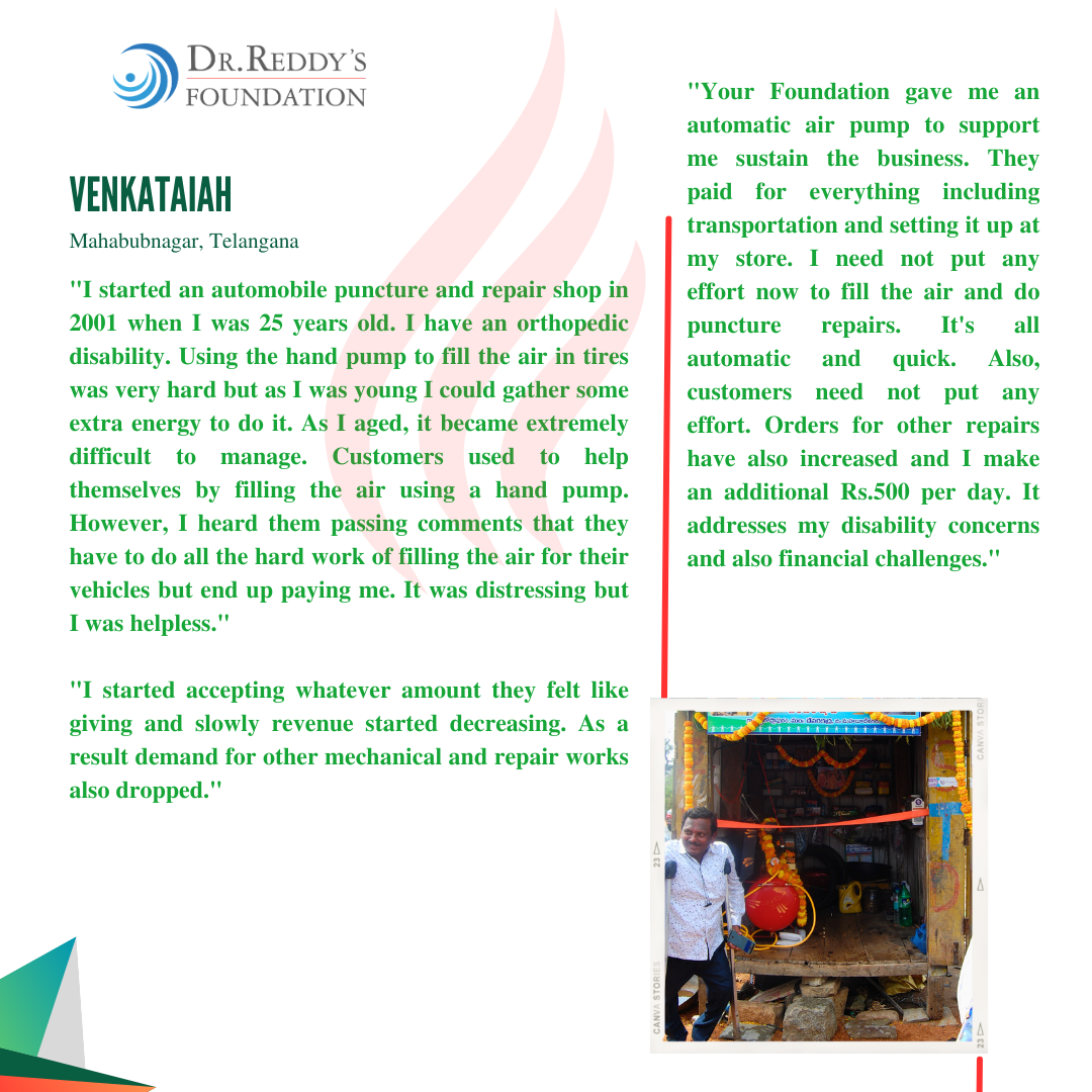 "I have an orthopedic disability.... - Dr Reddy's Foundation | Facebook
