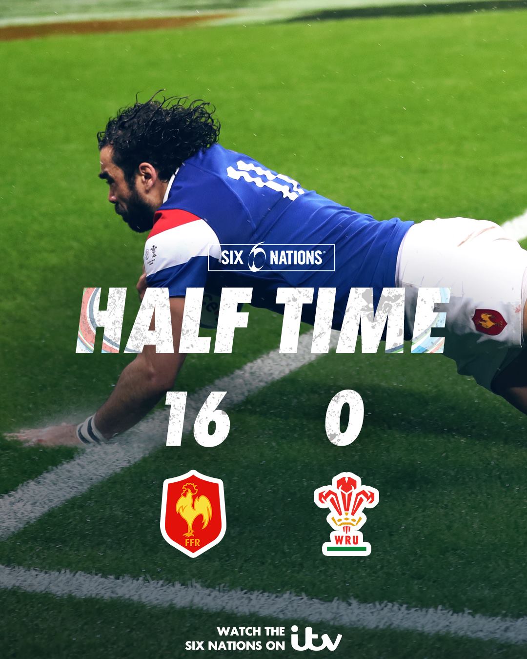 ITV Rugby - HALF TIME Fédération Française de Rugby are well in control ...