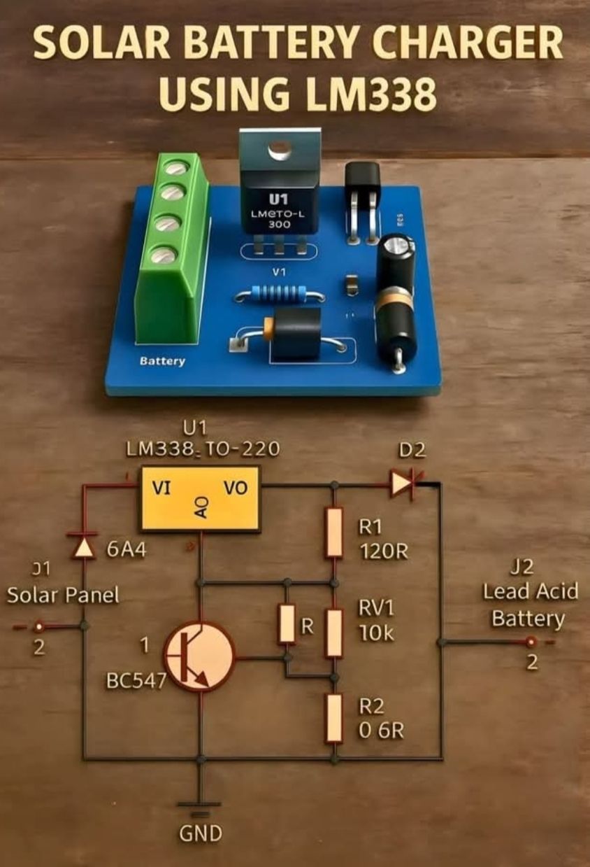 Electronics Circuit Project | Learn how a Solar Battery Charger works ...