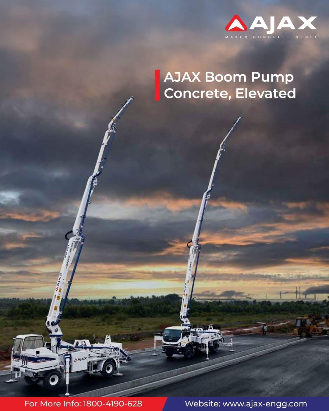 AJAX Boom Pumps on a compact chassis offers minimal footprint and