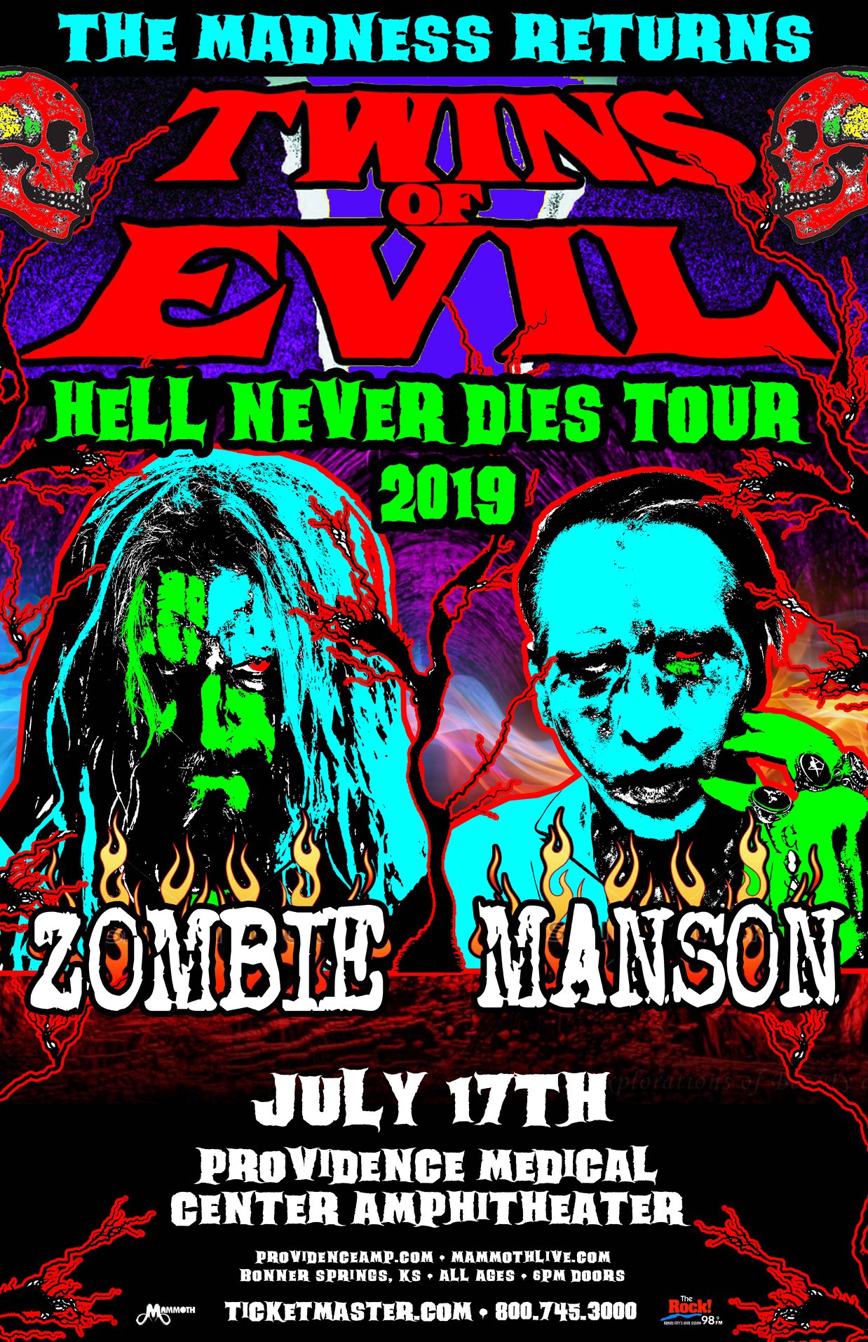 TONIGHT Rob Zombie and Marilyn Manson Twins of Evil Tour w/ Deadly