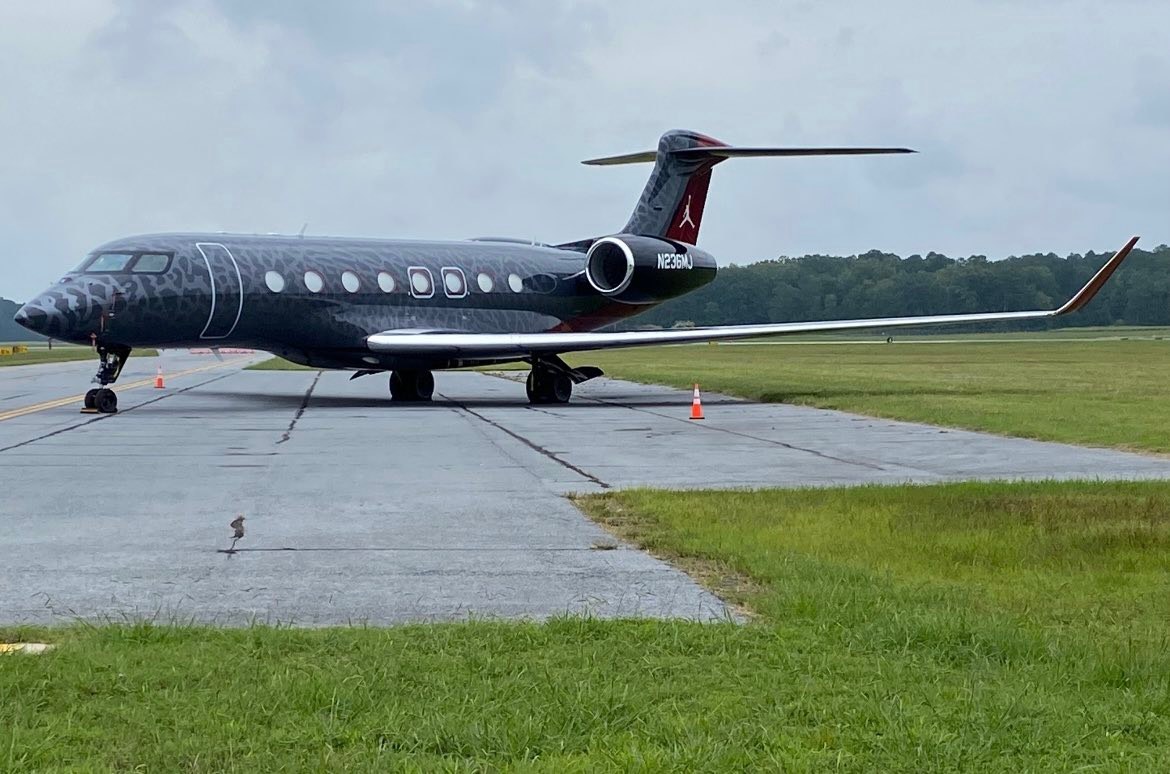 He's back! Michael Jordan's plane has yet again been spotted at