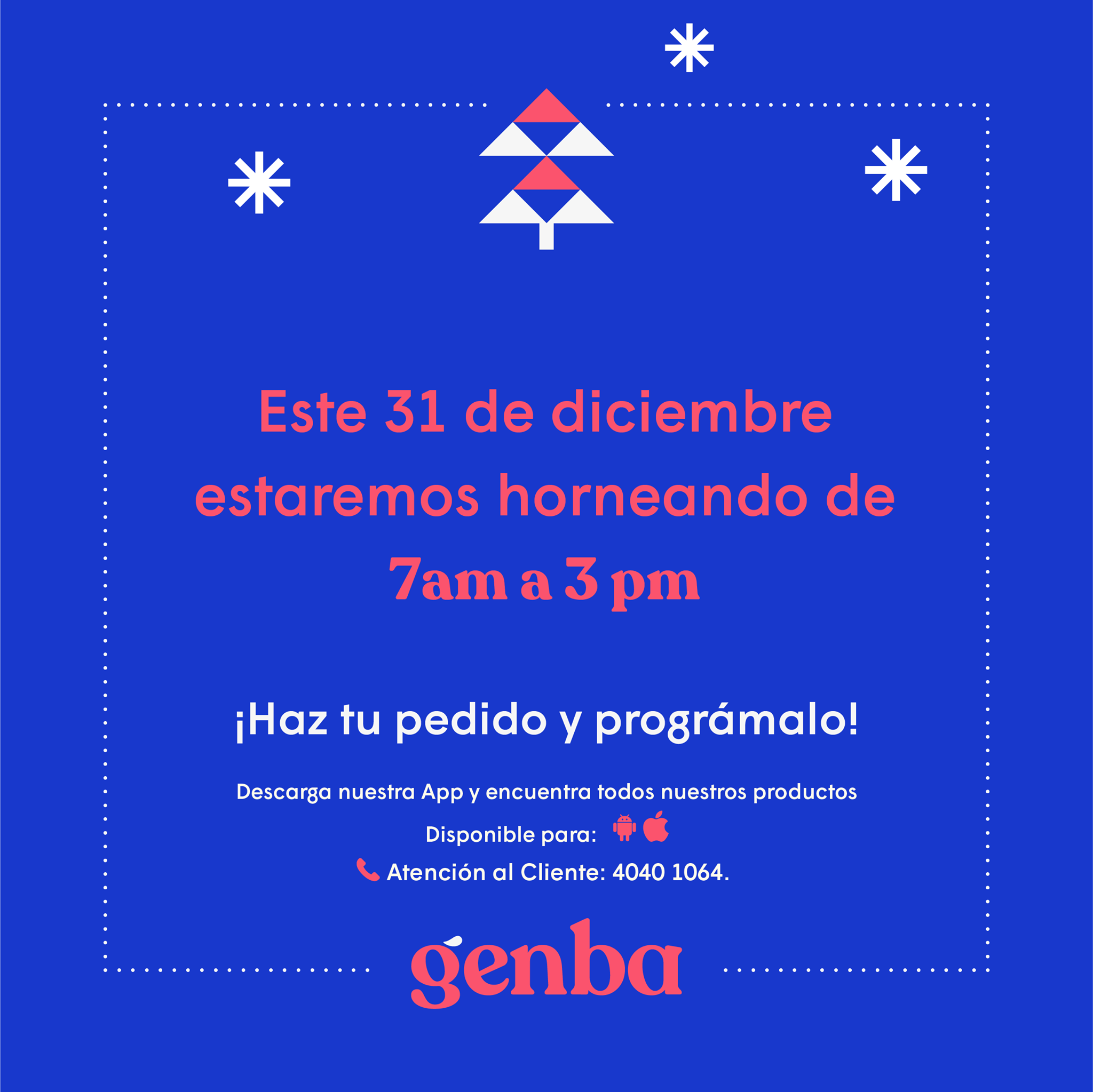 GENBA - Te compartimos nuestros horarios de atención para... | Facebook