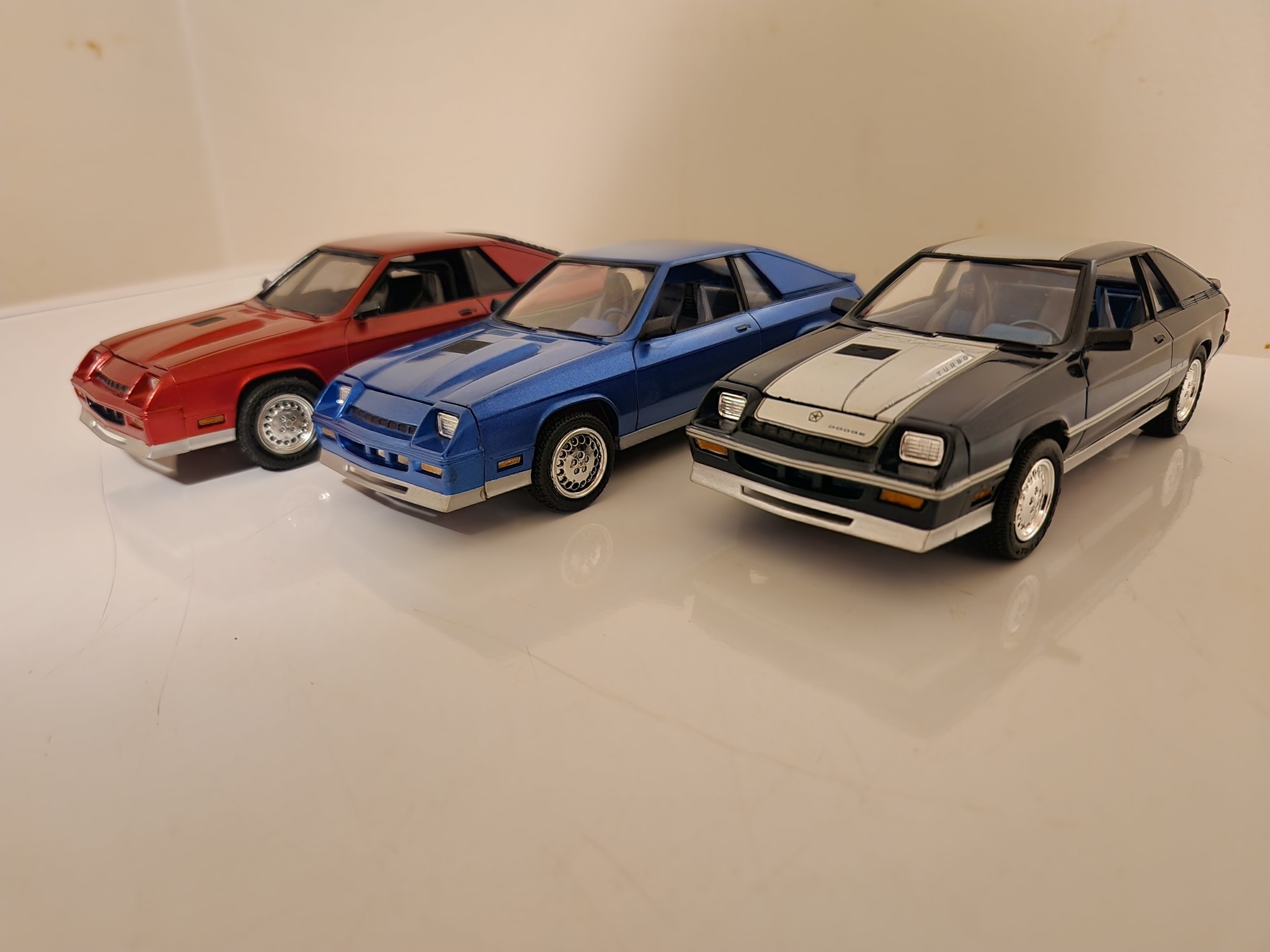 A few of the MPC Dodge Shelby Chargers I've done.