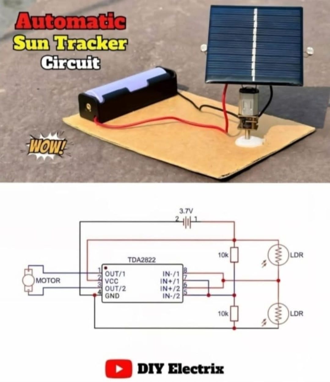 Electronics Craftsman | Automatic solar tracker circuit with LDR and DC ...