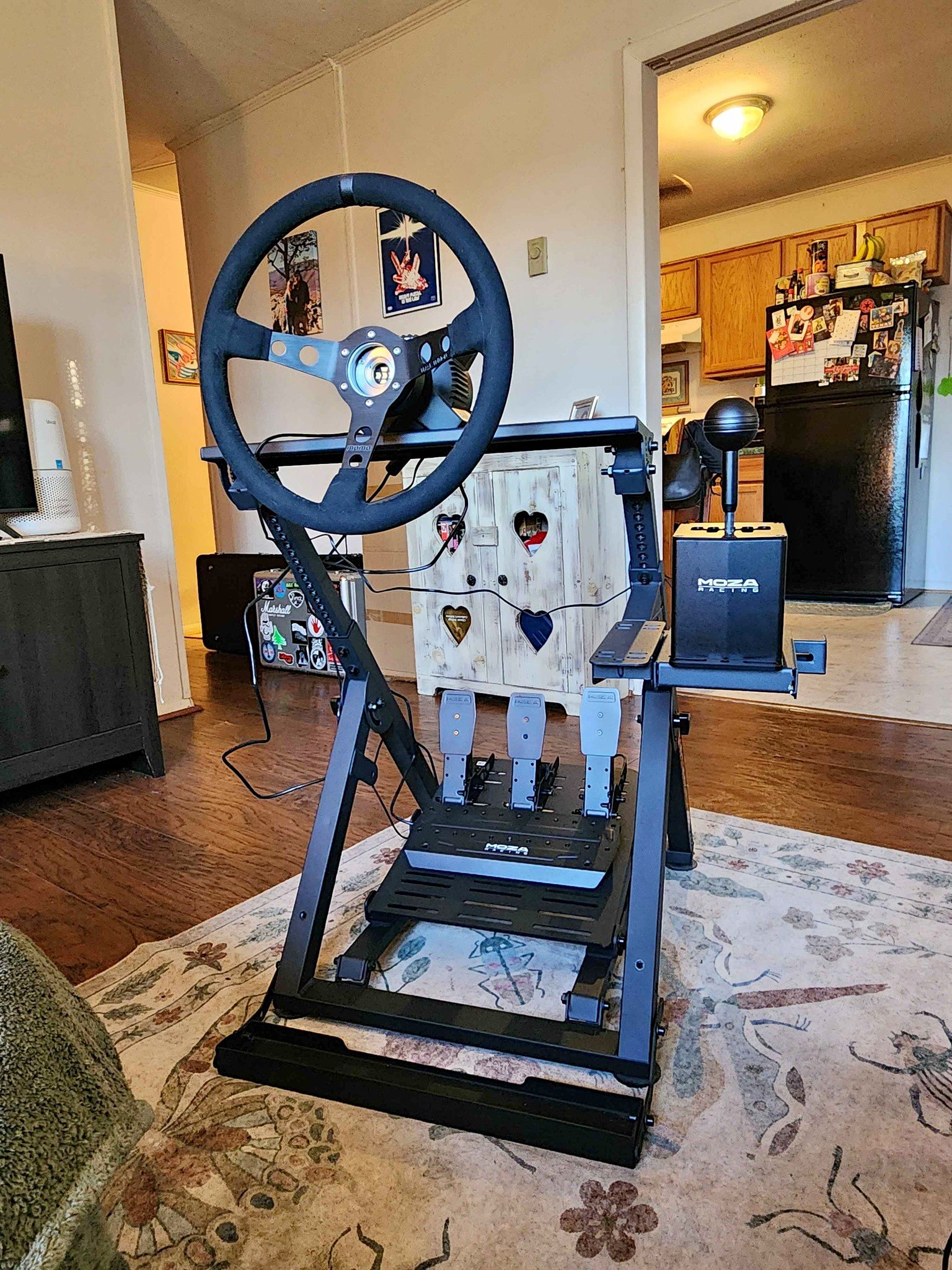Complete Sim Racing Rig - Moza R3 & SP Lite pedals, H-Pattern shifter ...