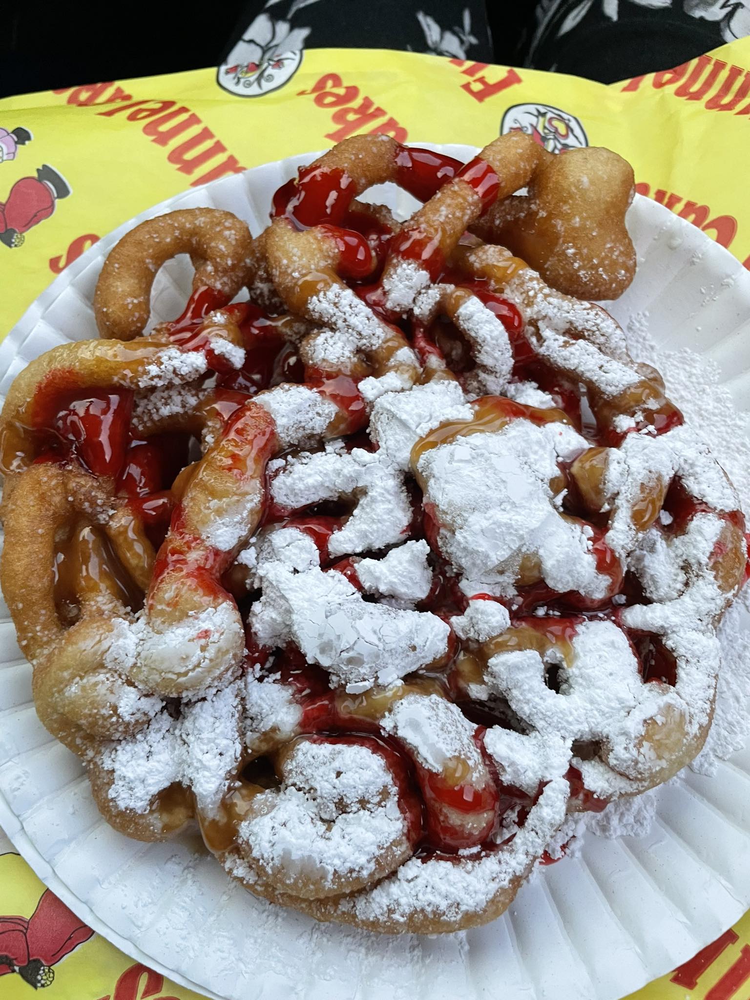 JP'z Drive Thru Fair Food $16 funnel cake No fresh strawberries
