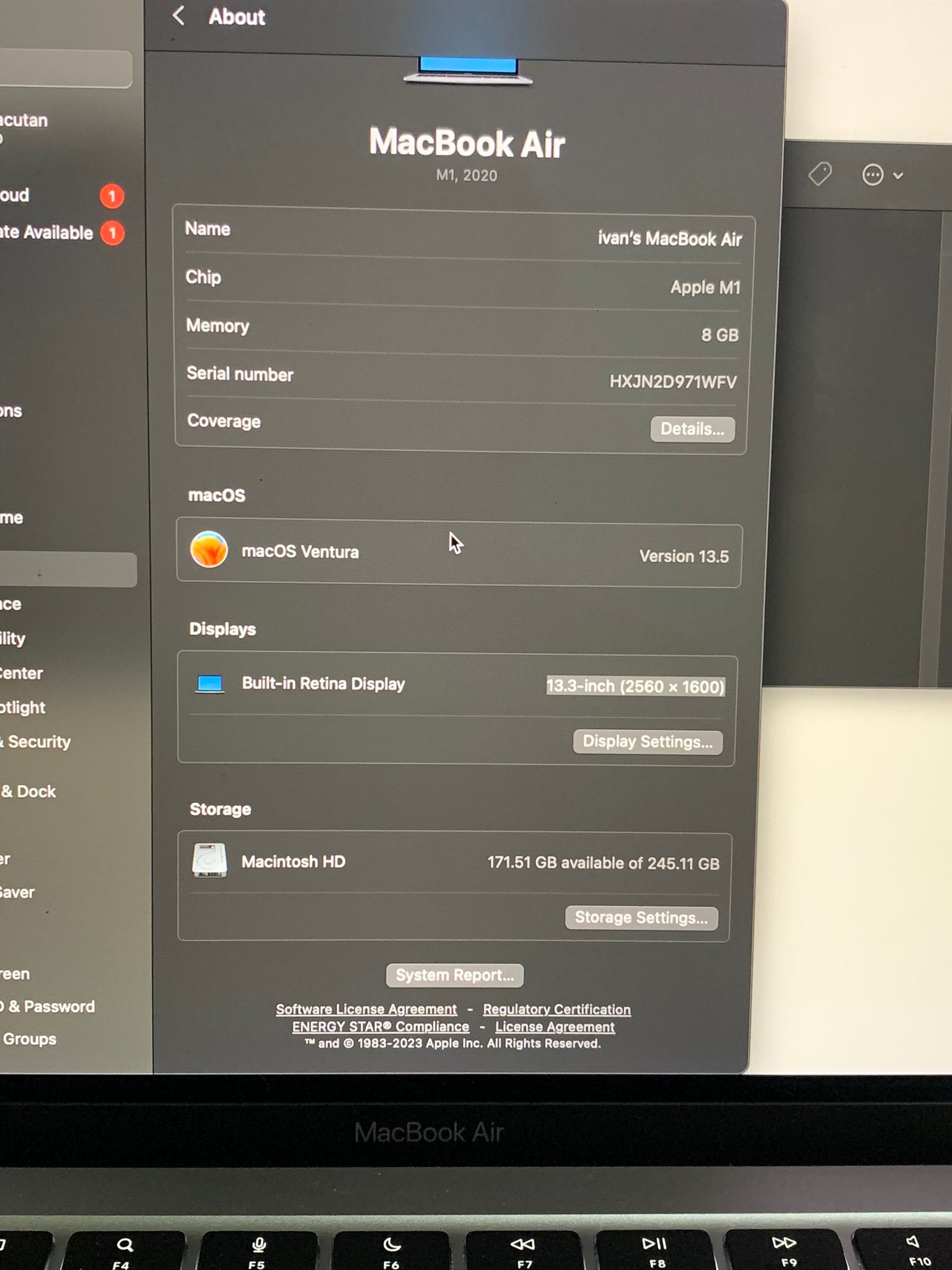 For Sale: Apple MacBook Air M1 (2020) - Excellent Condition 