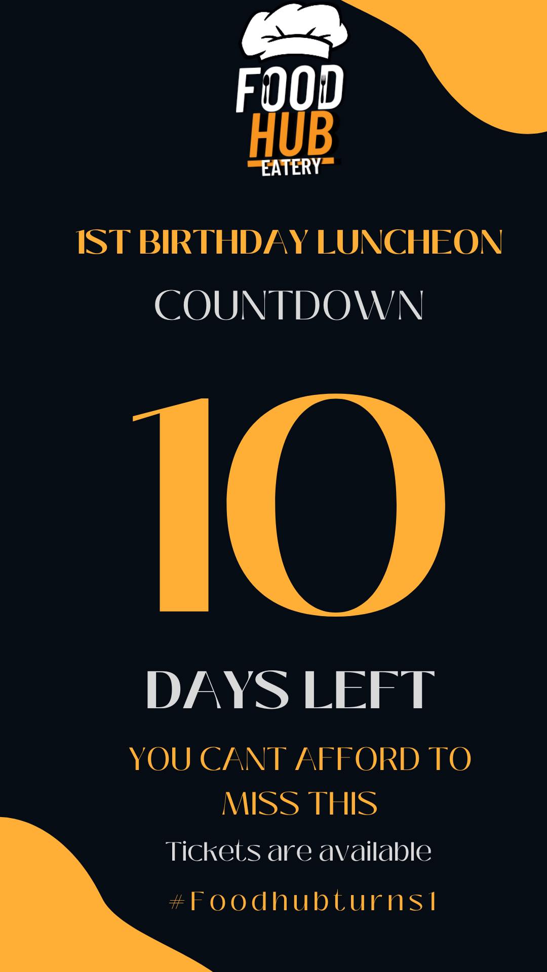 FOOD HUB EATERY - The Countdown Has Begun 🎉🥳 10 Days To Go... | Facebook