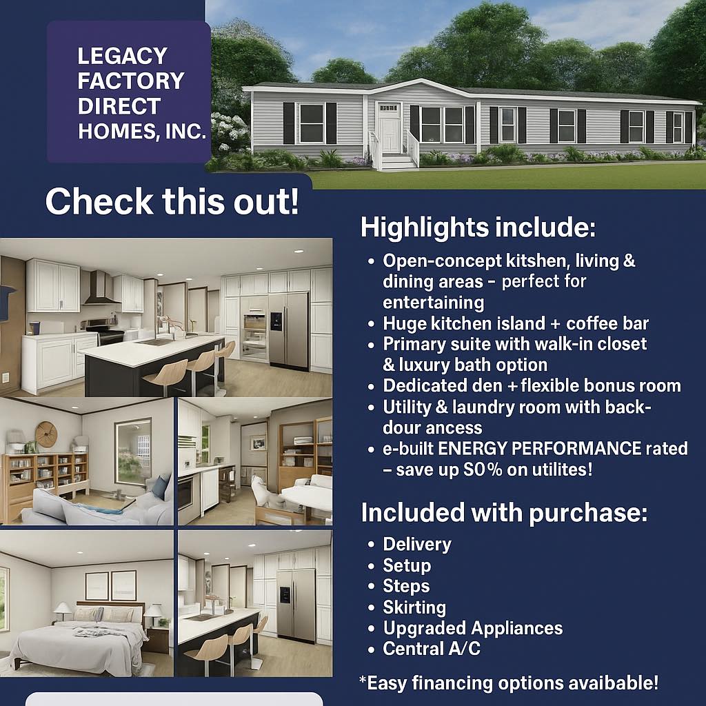 🚨 AVAILABLE NOW EPIC... - Legacy Factory Direct Homes, Inc. | Facebook