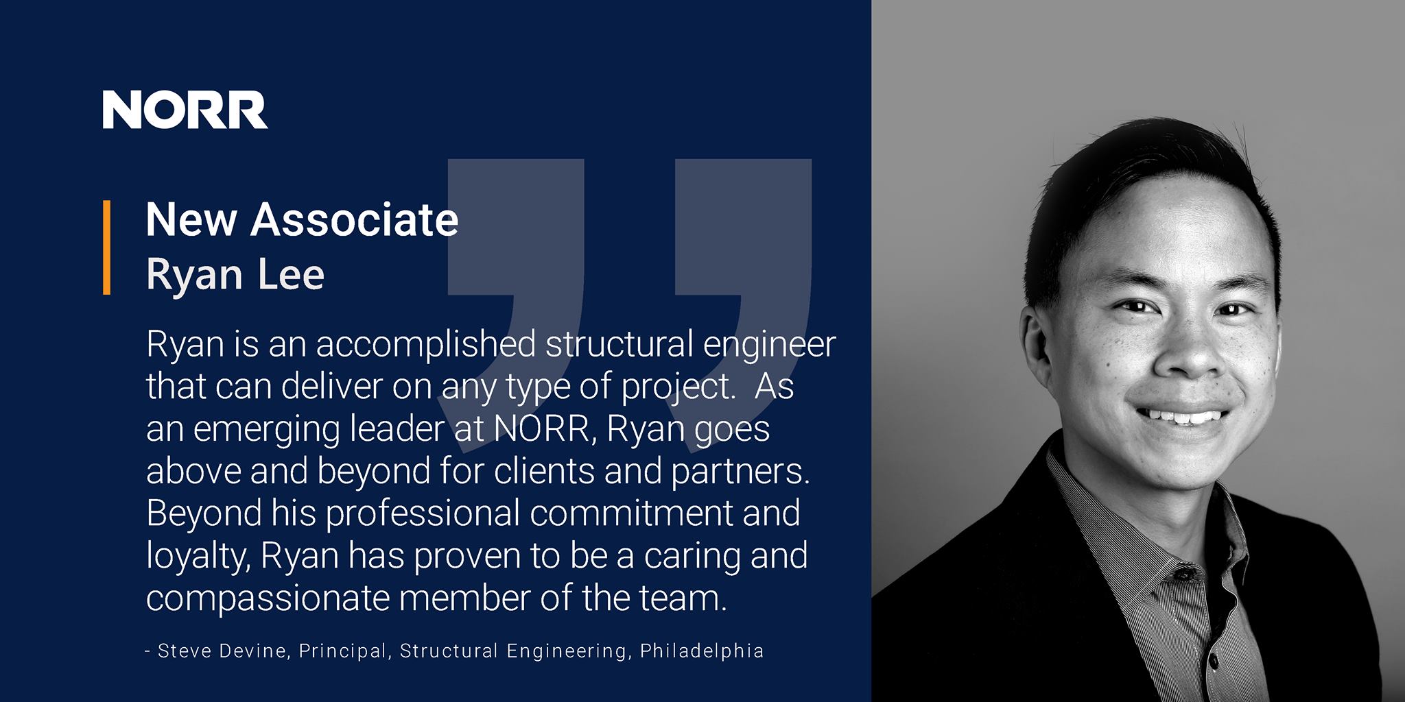 NORR - Meet the New Associate at NORR, Ryan Lee! “Ryan is...