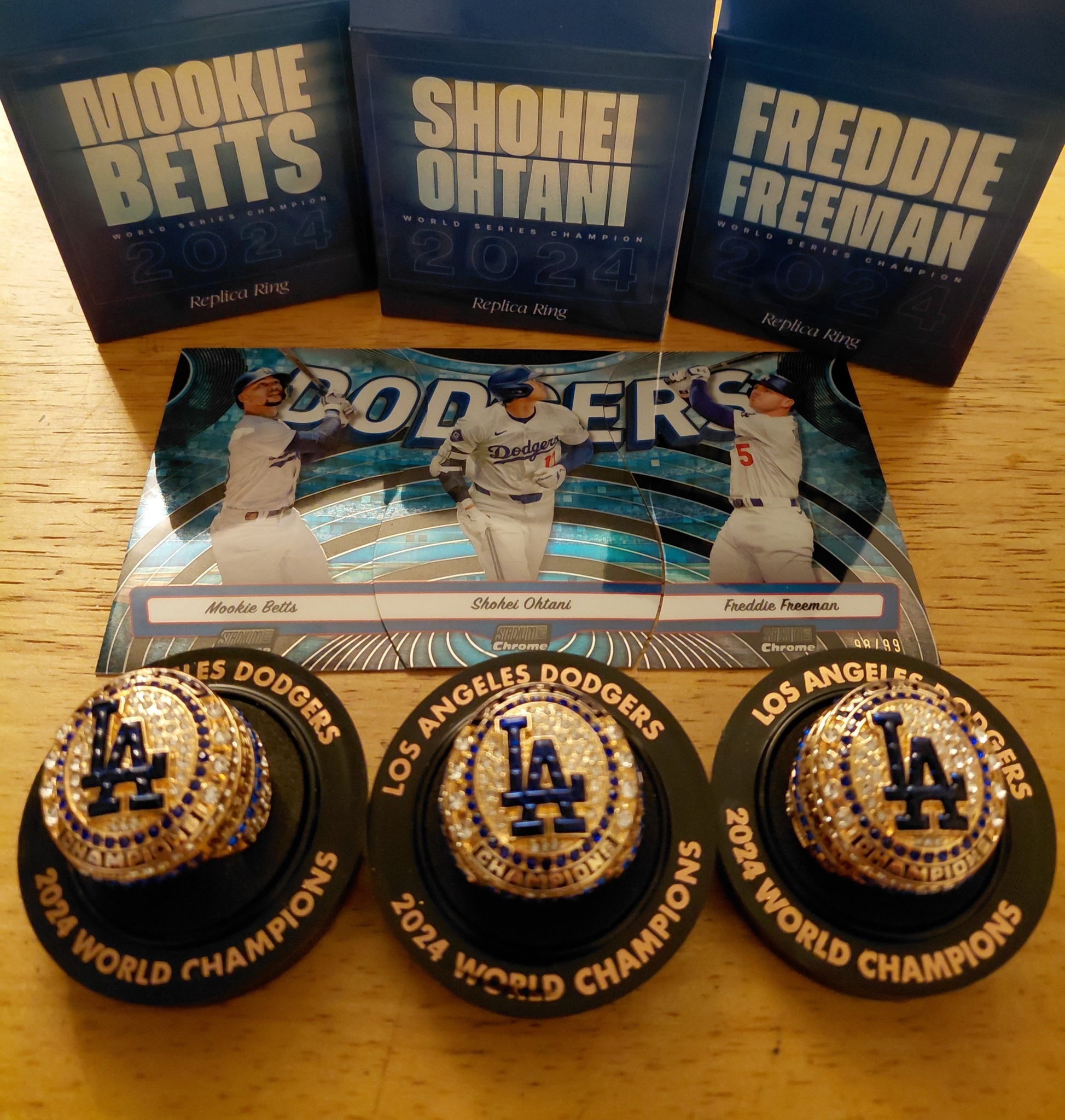 Completed Dodgers trio with World Series replica rings