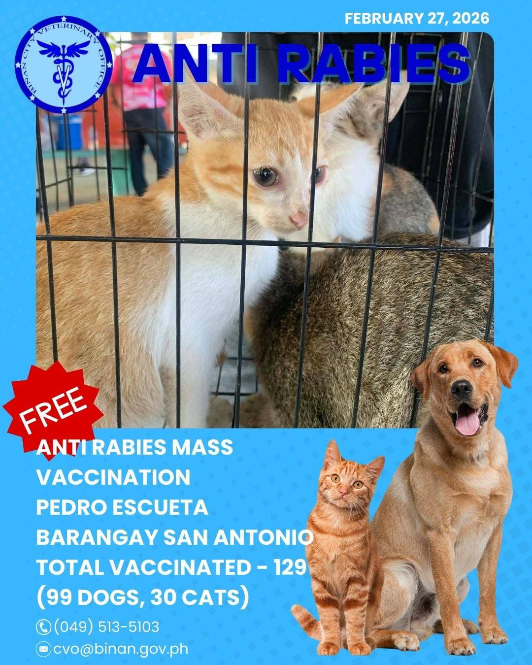 Biñan City-Vet - Anti Rabies Mass Vaccination February... | Facebook
