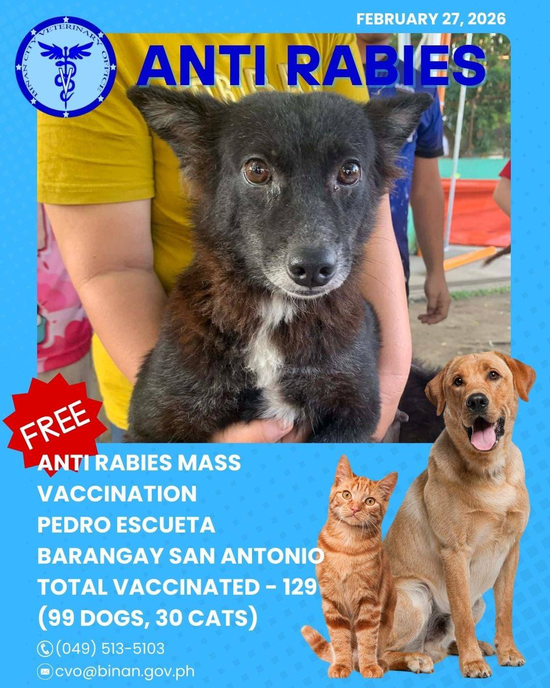 Biñan City-Vet - Anti Rabies Mass Vaccination February... | Facebook