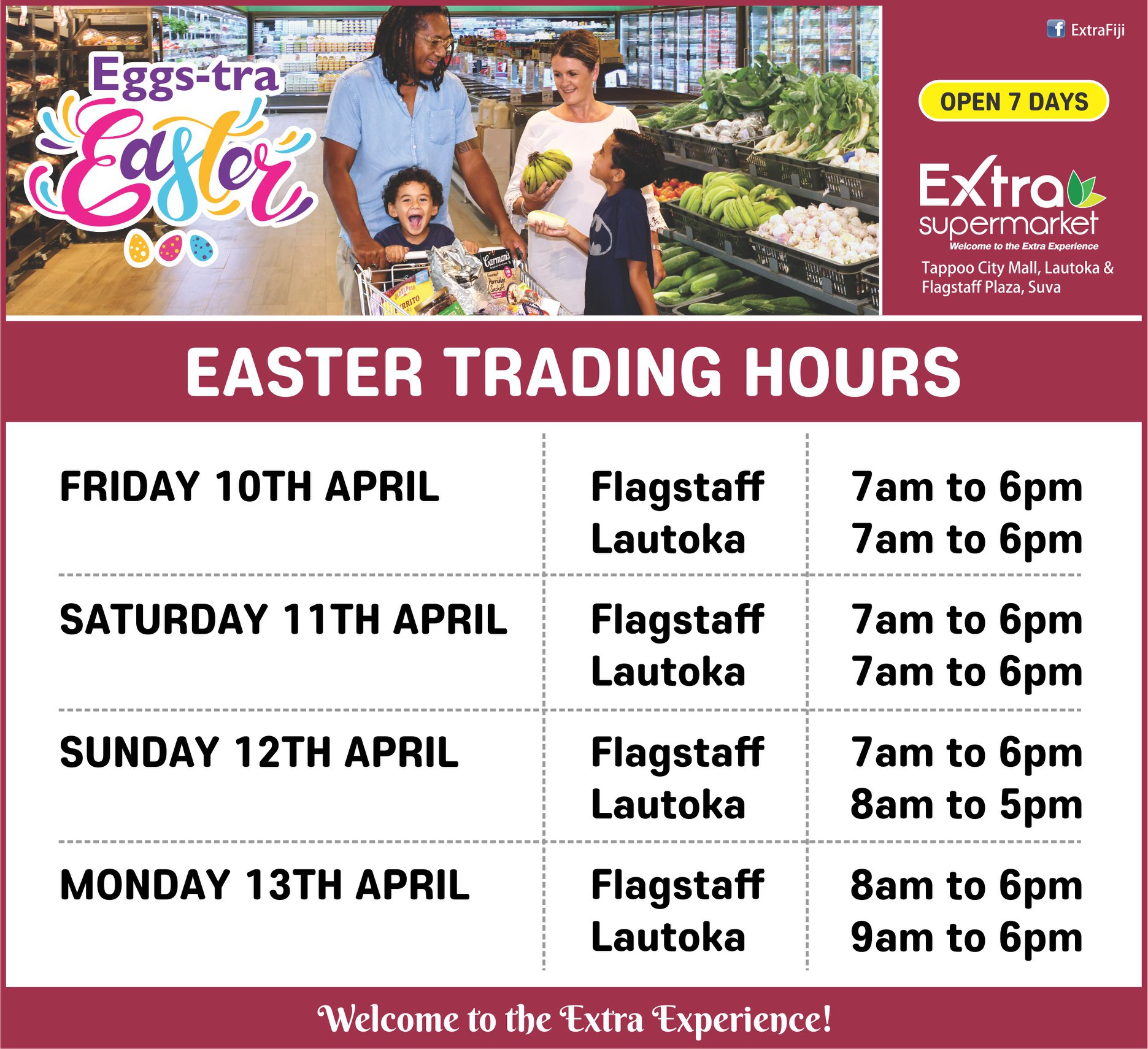 Extra - Easter Trading Hours. | Facebook