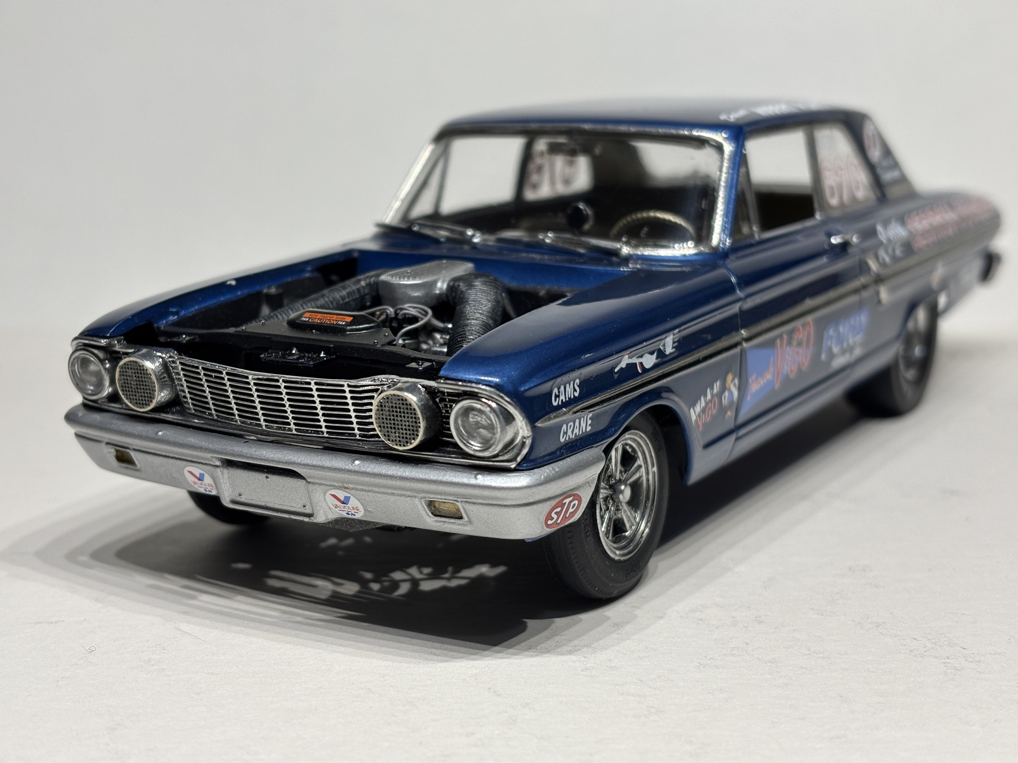 Revell 1964 Ford Fairlane Thunderbolt model build with custom wheels