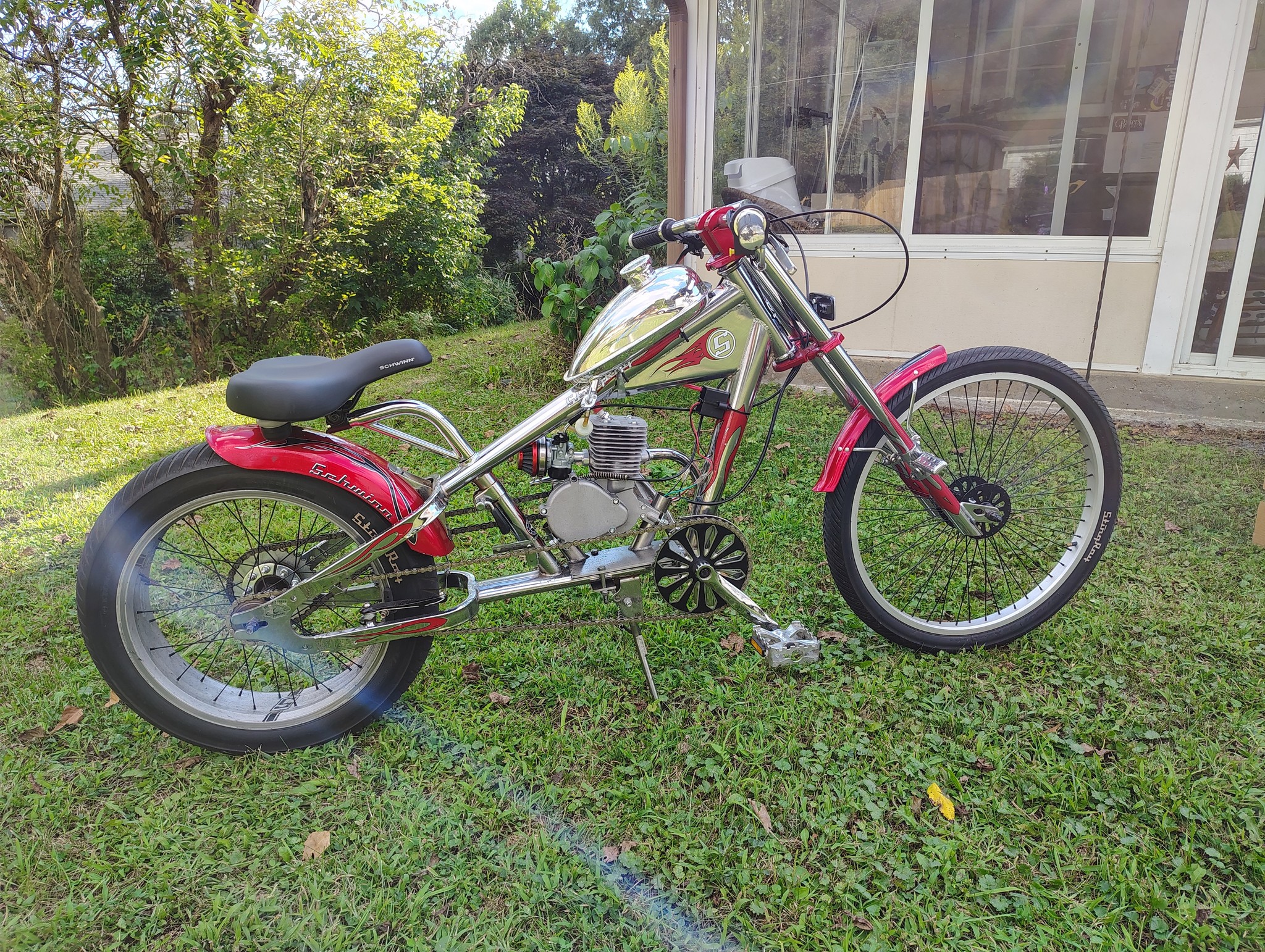 schwinn chopper bicycle motor kit BBR Tuning CNC OCC Mount Motorized Bike Schwinn Stingray Electric