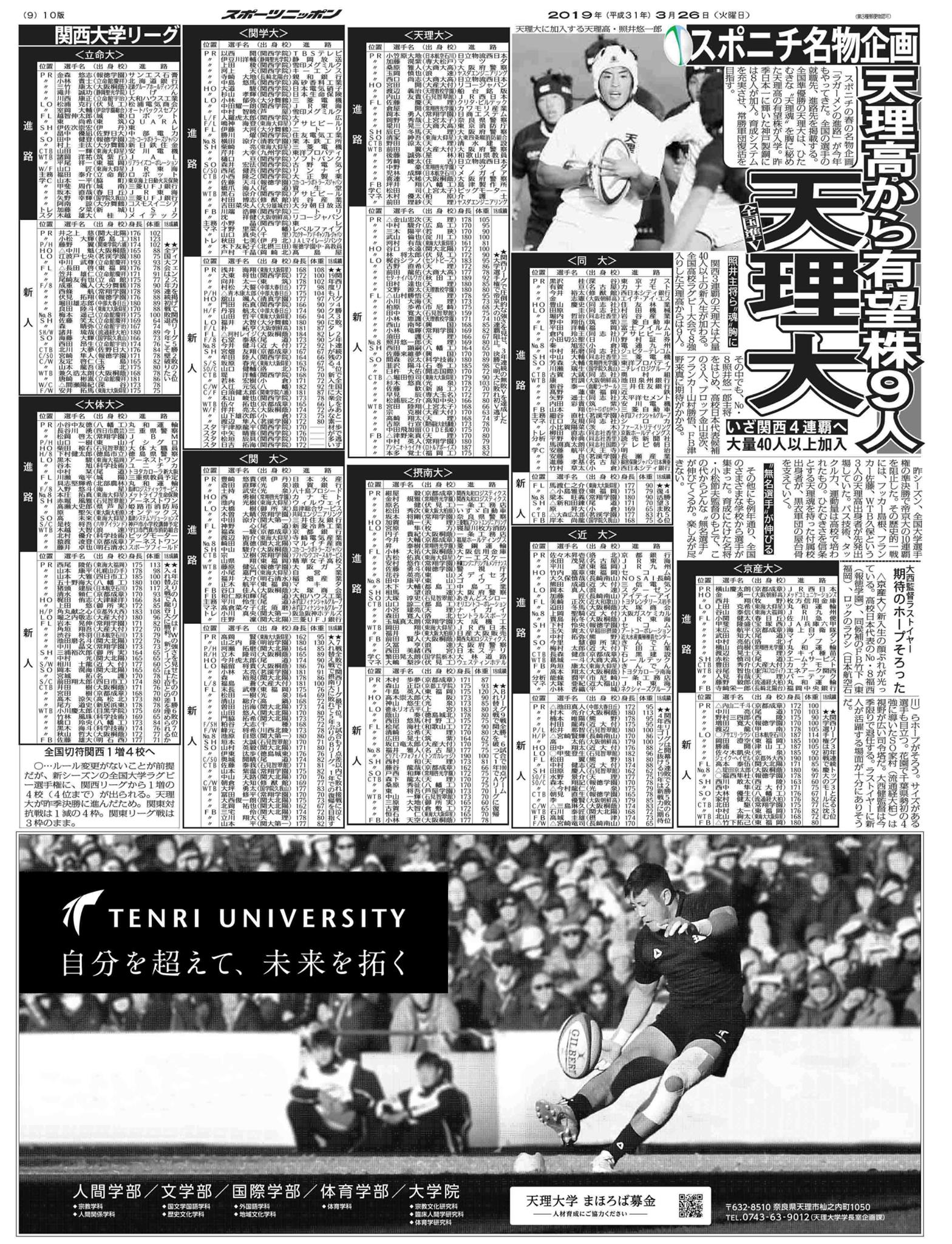 高校 ラグビー 進路