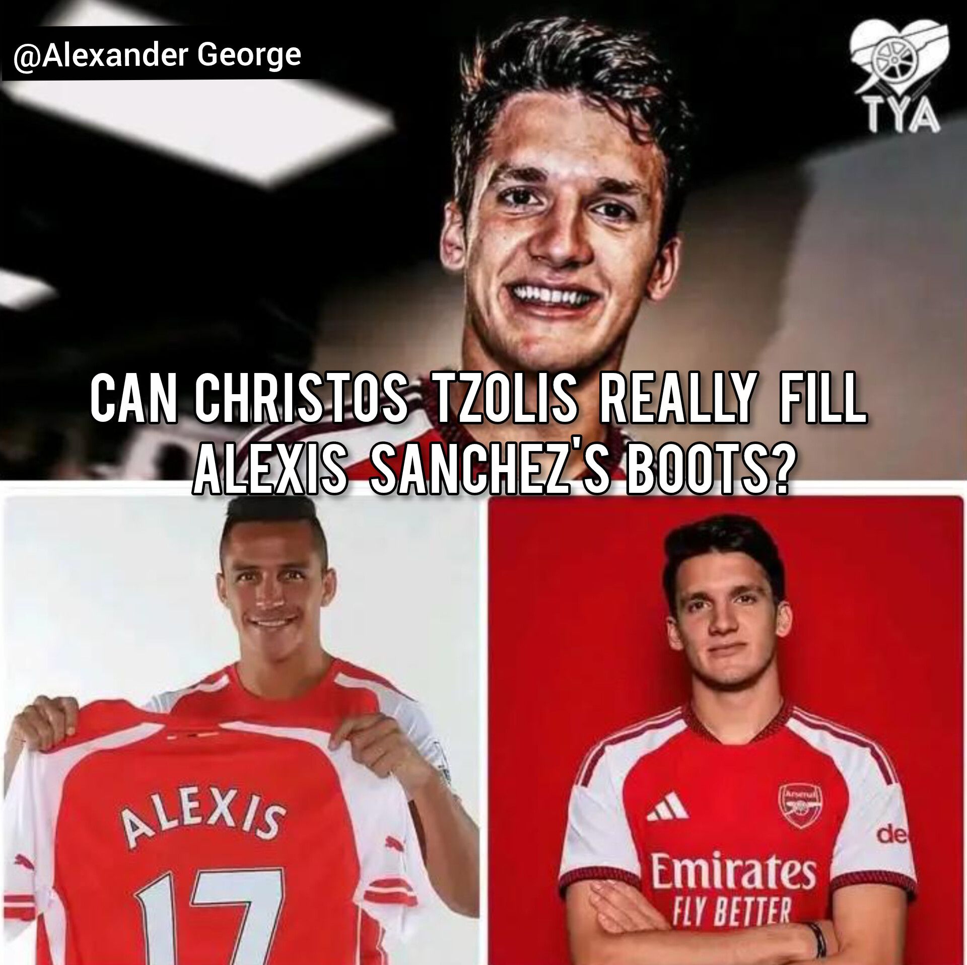 Christian Tzolis joins Arsenal with iconic no 17 shirt
