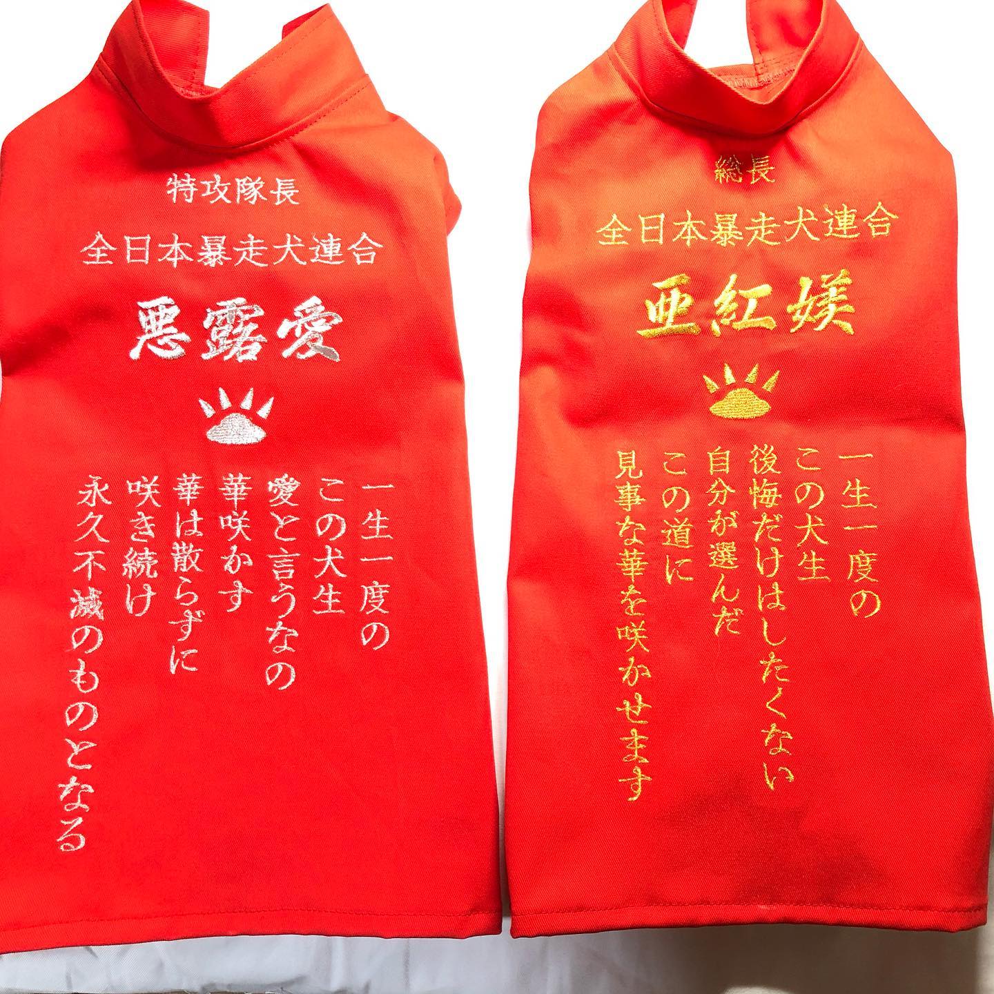 犬用特攻服 専用 犬服 ハンドメイド 胴36 NO 614 名入れ刺繍可