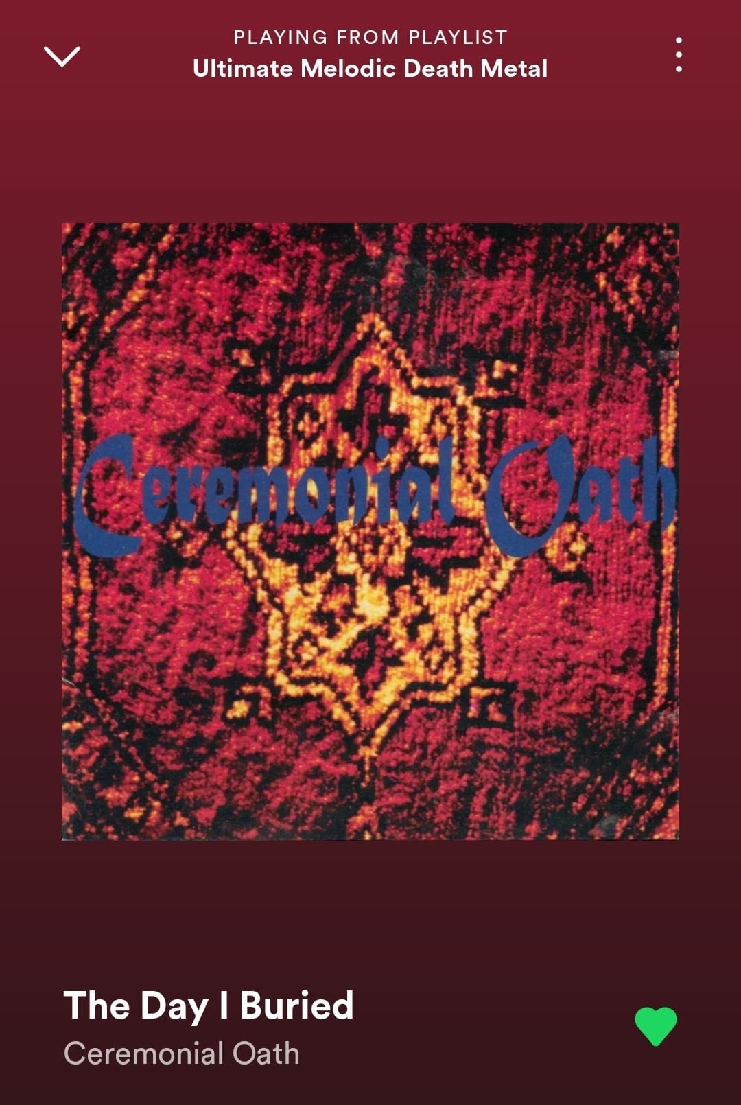 CEREMONIAL OATH Carpet April 24th 1995 Recorded on June - November