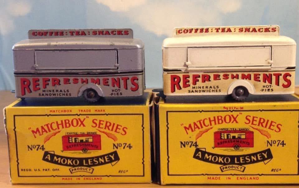 Matchbox no. 74 Cougar Villager models in blue and green