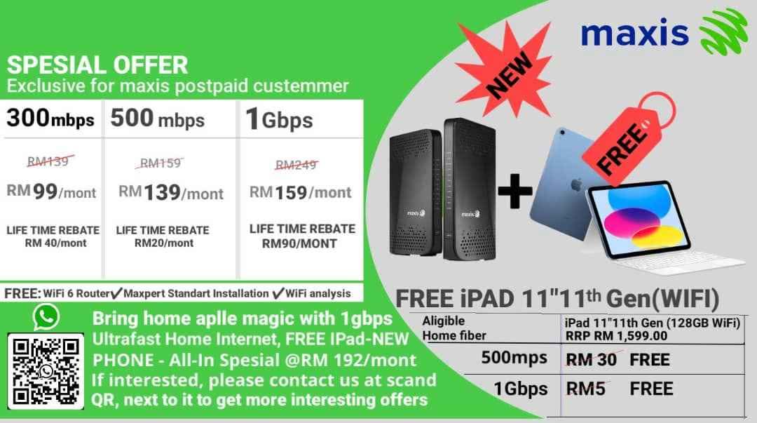 Maxis Fiber - NEW Promotion under maxis WiFi🔥🔥🔥 Untuk... | Facebook