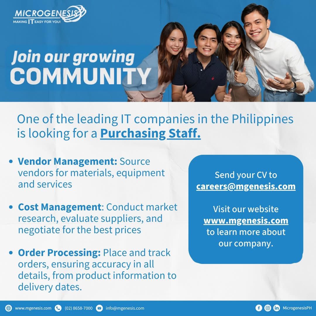 Hiring Accountants & Bookkeepers Philippines | Join Microgenesis – a ...