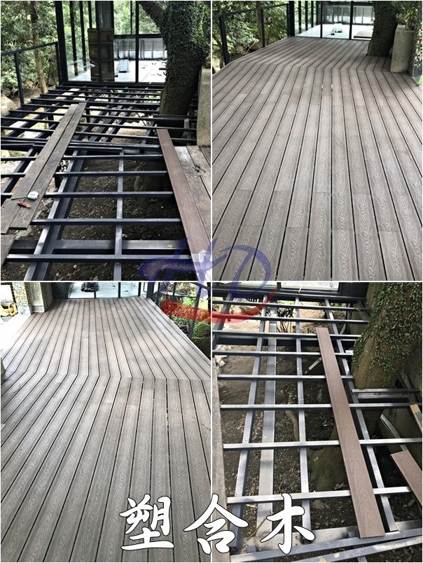 鴻達木地板 戶外材 塑木塑木地板施工圖施工地點 台北至善路舖上塑木地板後 Facebook
