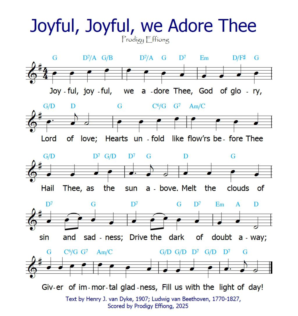 Sheet Music Joyful, Joyful, We Adore Thee sheetmusic hymn