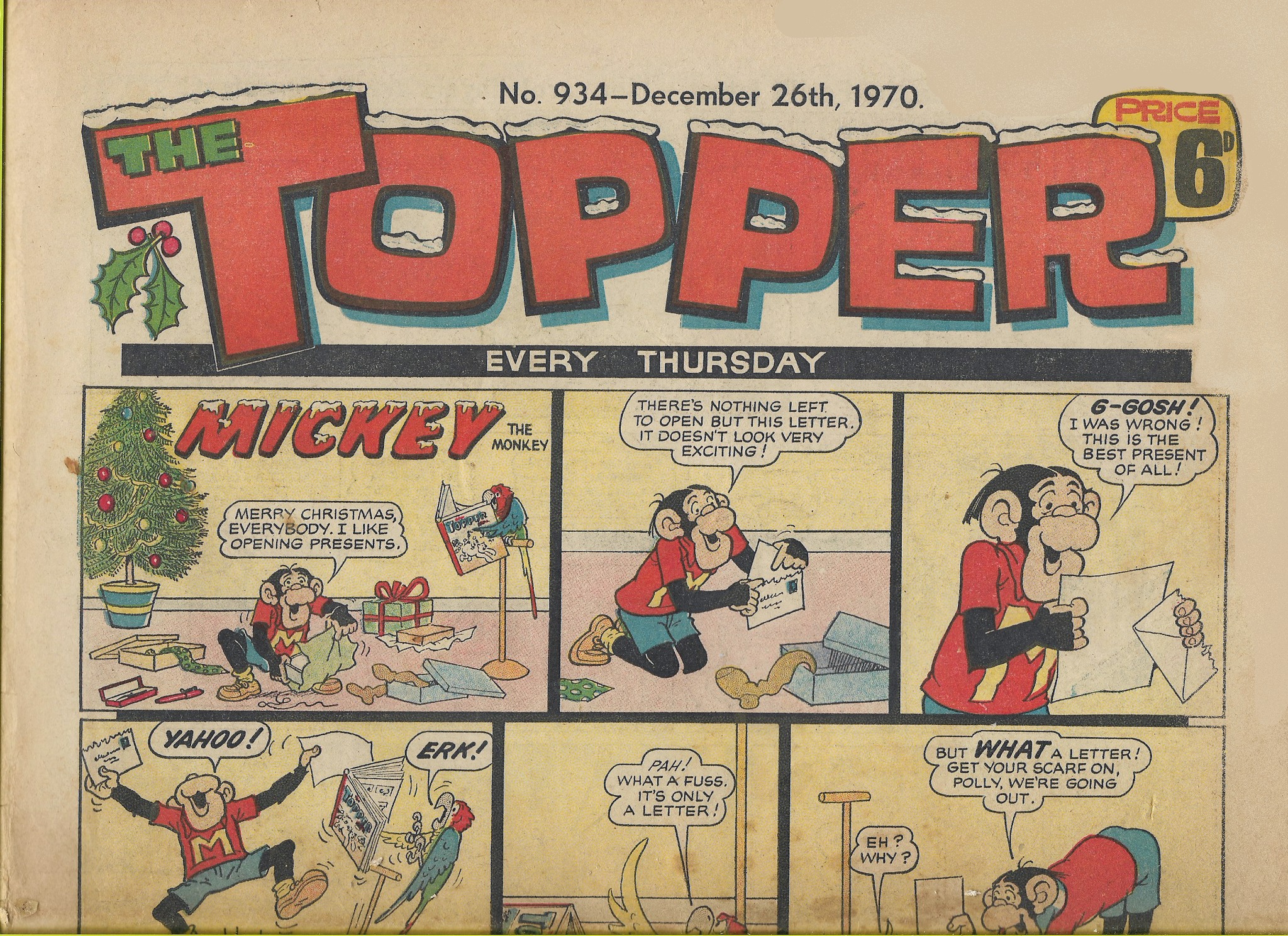 Mickey the Monkey in one of his moods. Random panel by Dudley 
