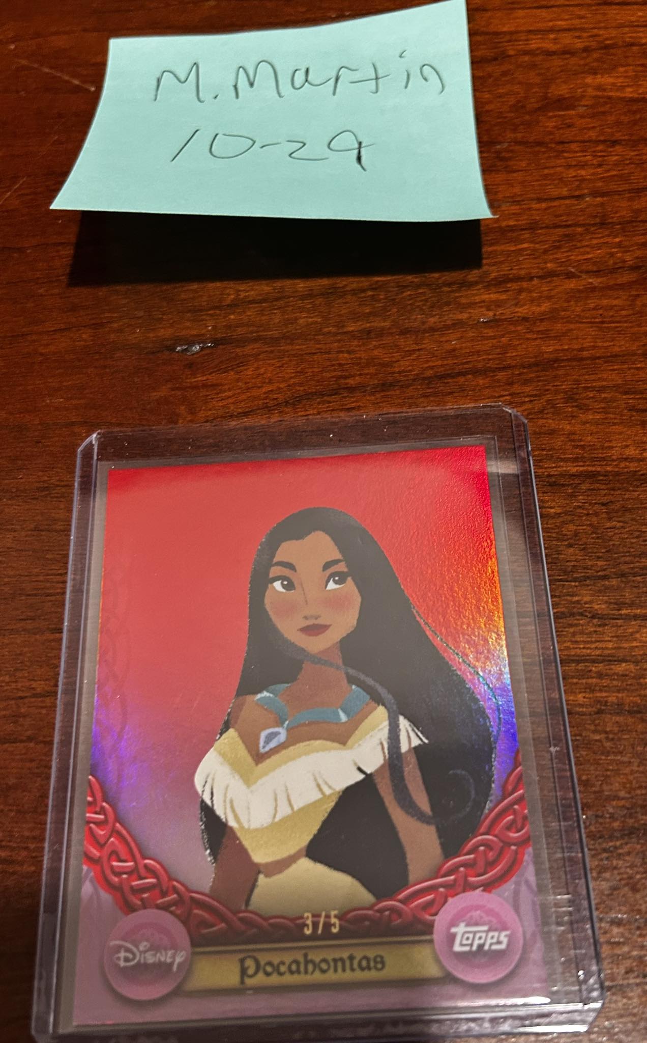 What is the value of a Topps Chrome Disney Pocahontas autograph card?